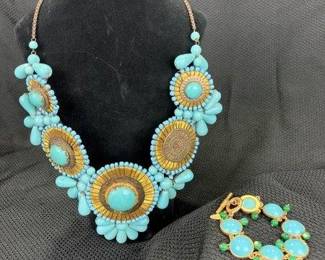 Southwestern Style Costume Necklace and Bracelet