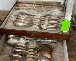 Antique silverware set