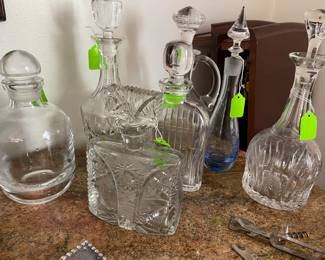 Fantastic heavy duty crystal decanter collection