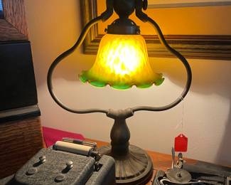 Side lamps and antique adding machine