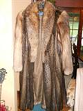 full length beaver & fox fur coat
