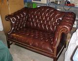 HICKORY LEATHER LOVE SEAT