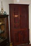 19thc cherry corner cupboard