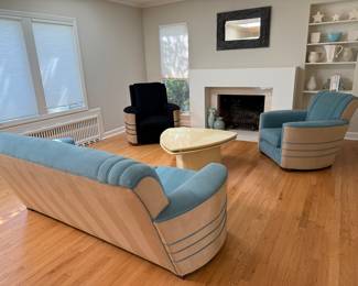 Rare 1940s newly upholstered seating set
