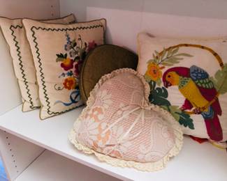 Embroidered throw pillows