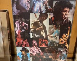 Vintage Jimi Hendrix 1970's collage poster