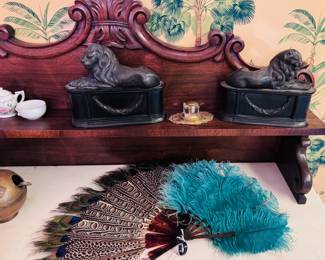 Vintage Neo Classical Bronze Lion Book Ends