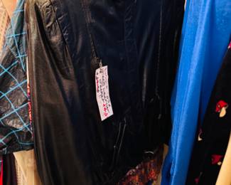 Vintage genuine black and white leather coat