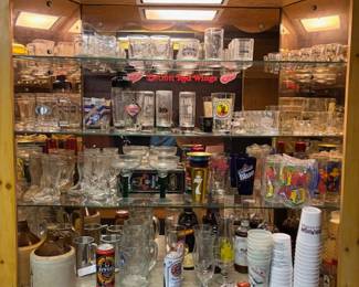 Collection of Jack Daniels and other bar glasses