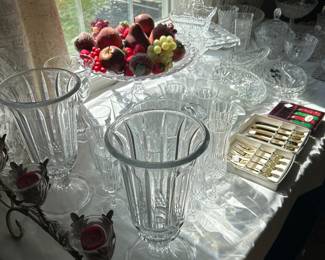 Crystal dishes.