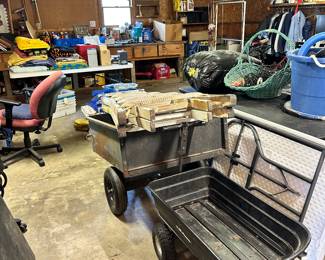 ladder. Tables. wheelbarrow.