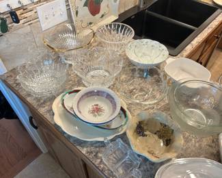 Glass bowls.