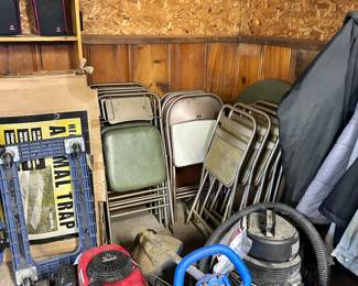 Chairs. Push mower. 