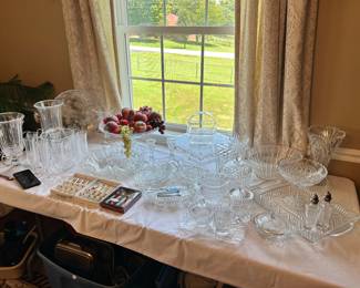 Crystal dishes.