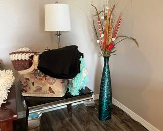 Lamp. End tables. Home decor
