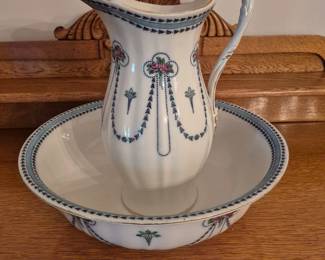 Pitcher and bowl.
