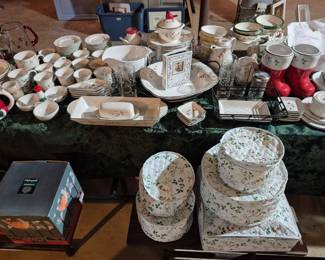 Incredible amount of Christmas dishes.