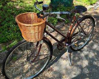 Vintage Raleigh Sports 3-Speed Bicycle w/ Brooks Saddle + Basket