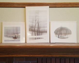 3 Signed & Numbered P. Buckley Moss Limited Edition Prints Winter’s Morn, Grey Reflections, New York Memories