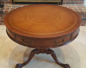 Vintage Solid Mahogany Drum Table - Imperial Furniture