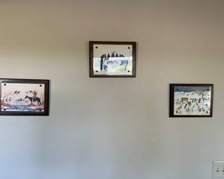 Set of 3 mounted prints.