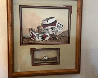 Beautiful piece of art featuring miniature actual pottery below the artist’s depiction of the piece!