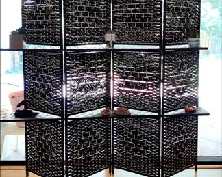 Four Panel Screen with Display Shelves