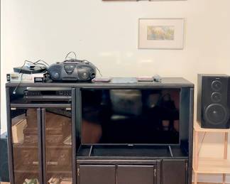 Entertainment Center, TV, Stereo set, Mounted Boat Model, etc.