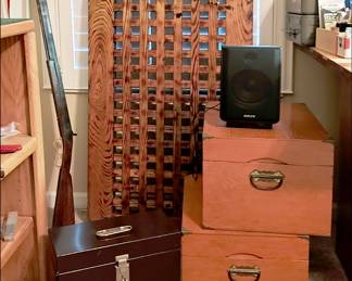 Wooden Boxes, Floor cushion from a USN Ships Galley, Re-enactment Rifle