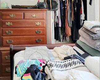Chest, Closet of Ladies Clothing and Shoes, Linens