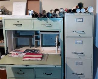 Aluminum Desk from a Battleship, Posters, Maps and Blueprints. We have the combination to the safe!