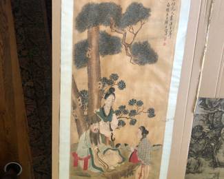 Chinese silk scroll painting