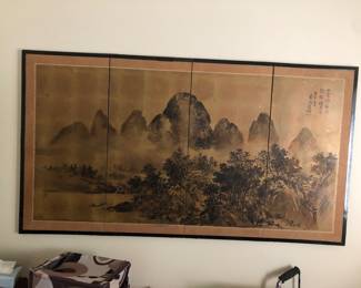 Asian folding wall panel