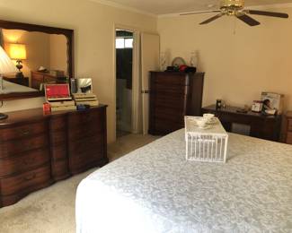 Drexel dresser and mirror, desk (in background)