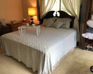 Headboard, King bed, dresser, desk