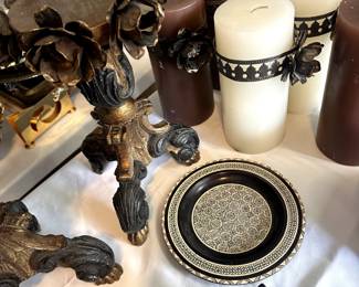 candles and candle holders
