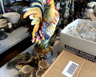 Bella Boheme Vintage Ceramic Rooster and espresso cups