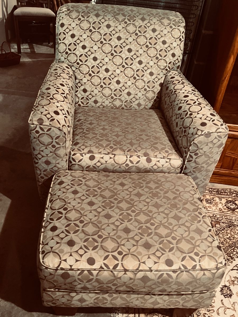 Cool chair and ottoman!