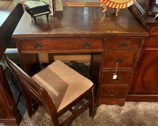 Vintage desk and chair.