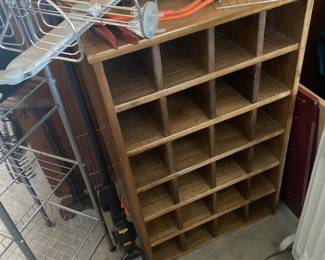 Handmade oak shoe storage