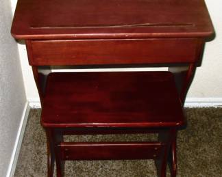 Students desk and bench, retro.