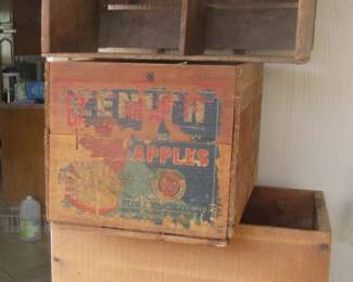 Vintage wooden apple crates.