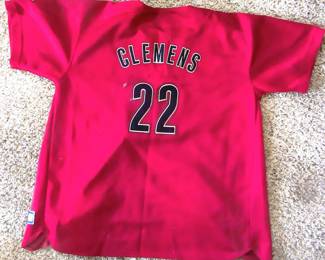 Astros back view of button down jersey - Clemens