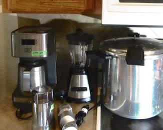 Coffee maker, Large pressure cooker, and others.