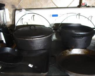 More modern cast iron cookware.