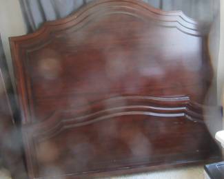 New I think it is queen sis, has head board, matching rails, slats, will be sold quickly, if you want it come early and be the first to claim this item, we open at 9 am.