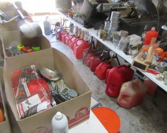 Need a gas can? We have 23 of them. Client was in the lawn care business.