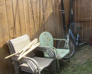 Outdoor furniture, T-post, shepherd hooks.