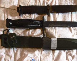 Knifes and bayonets - mostly modern.
