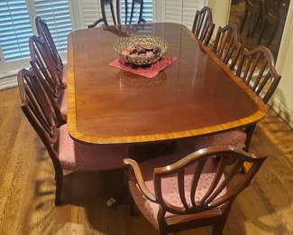 Baker Furniture Mahogany Dining Table and Chairs